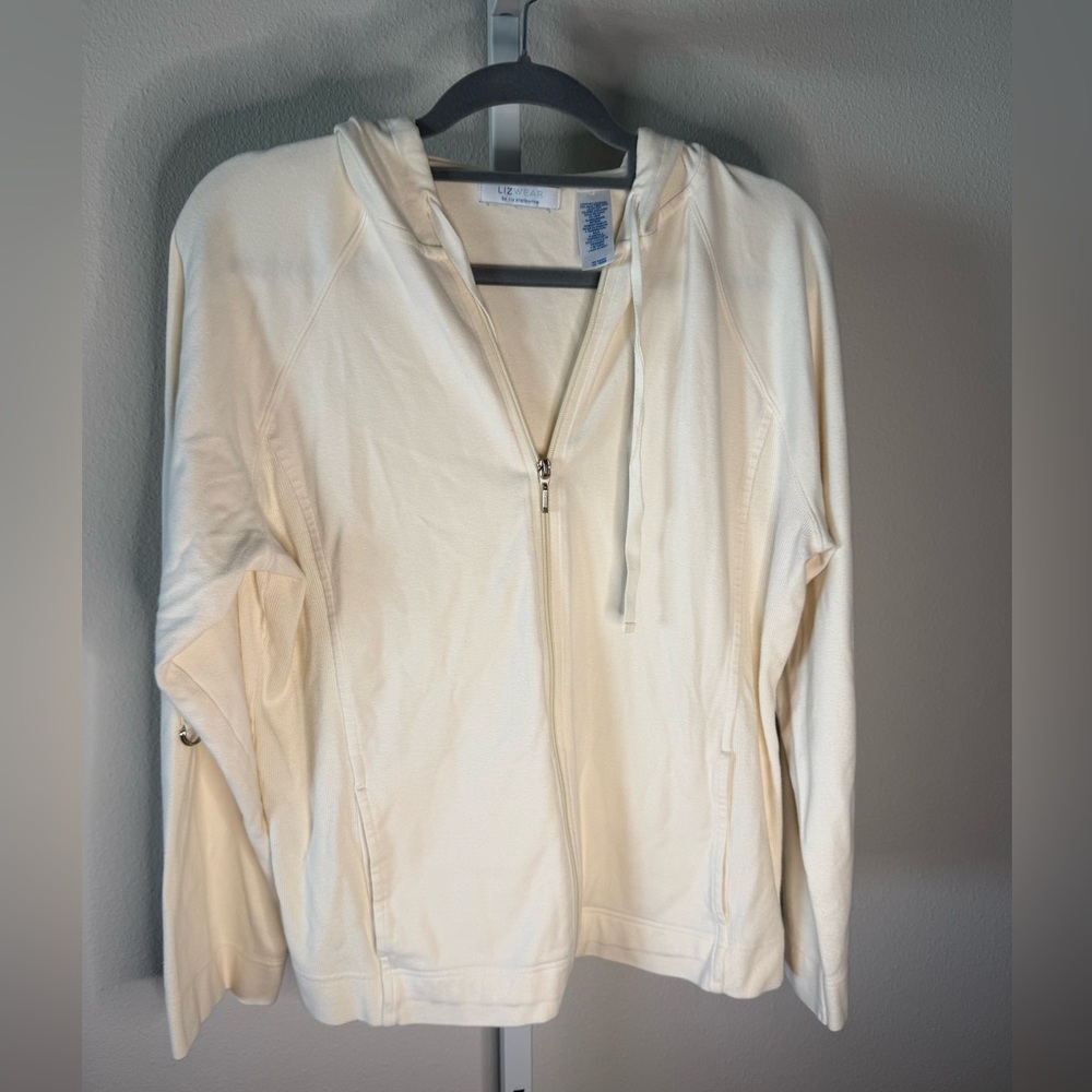 Lizwear Full Zip Cream Hoodie
